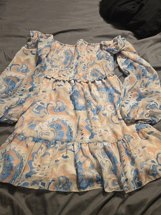 Wilfred Dresses & Skirts - Wilfred Womens Paisley Smocked Dress - Blue & Cream